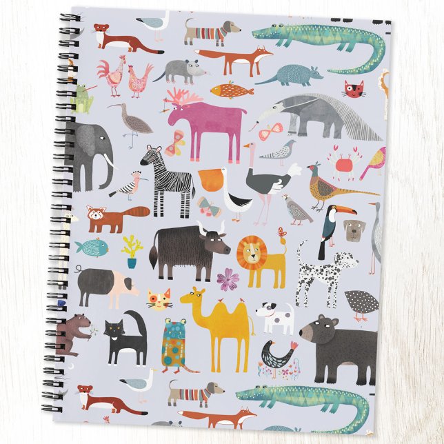 Cuaderno Menagerie animal (Animal menagerie pattern custom notebook)