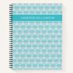 Cuaderno Menorá Moderna con Nombre Personalizado Patrón de