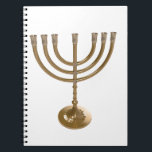 Cuaderno menorah de oro<br><div class="desc">Menora,  channukah,  oro metálico,  hannukah,  hebreo,  festividades,  judía,  judía,  judaísmo,  menorah,  chanukah,  hannuka,  channuka,  christmukah,  christmukah,  rabino judío</div>