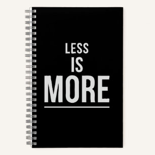 Cuaderno Menos Es Más Cita Motivacional Minimalista Negr