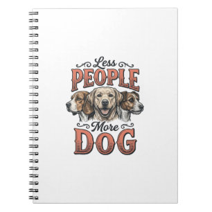 Cuaderno Menos personas más perro diseño vintage amante de 