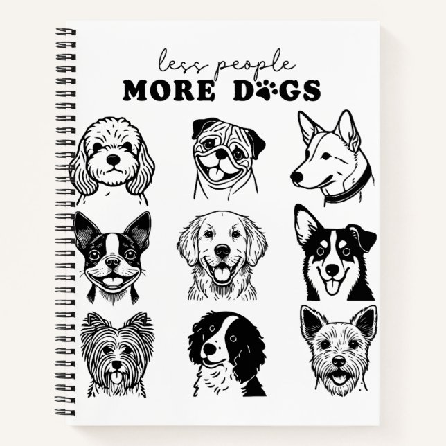 Cuaderno Menos personas más perros portátiles espirales (Anverso)