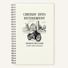 Cuaderno Men's Retirement Vintage Barn Motorbike Cruising