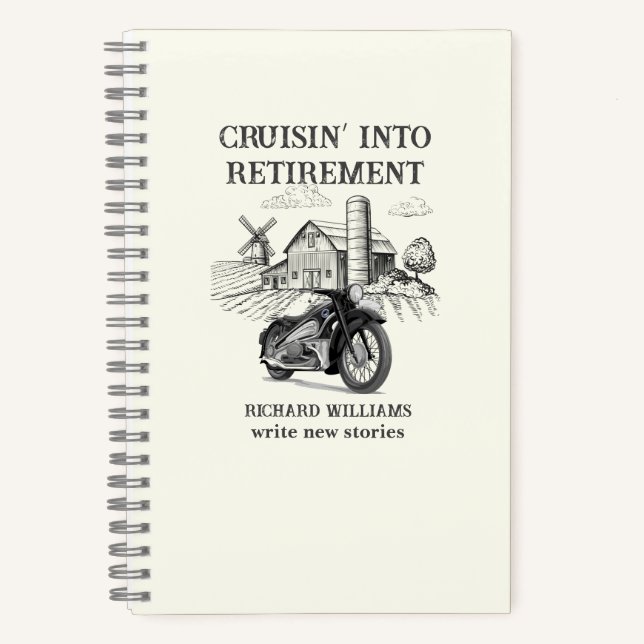 Cuaderno Men's Retirement Vintage Barn Motorbike Cruising (Anverso)
