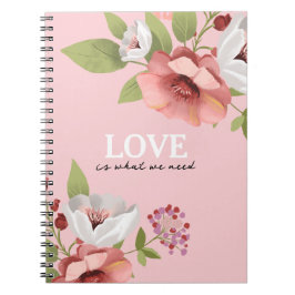Cuaderno Mensaje de amor con Personalizado de flores rosas