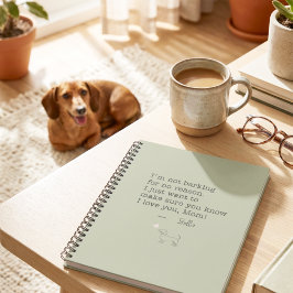 Cuaderno Mensaje de Amor Dachshund Personalizado Verde Salv