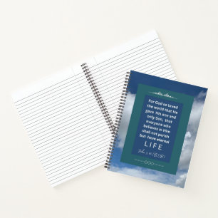 Cuaderno Mensaje de amor - John 3-16 - 8.5 x 11 Espiral