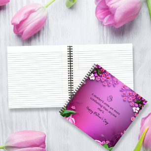 Cuaderno Mensaje del Día de la Madre en personalizable rosa