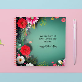 Cuaderno Mensaje del Día de la Madre en personalizable verd