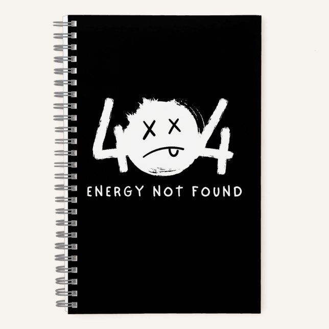 Cuaderno Mensaje Divertido de Error 404 Energía No Encontra (Anverso)