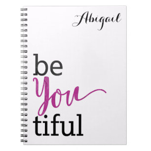 Cuaderno mensaje inspirador beYOUtiful personalizado