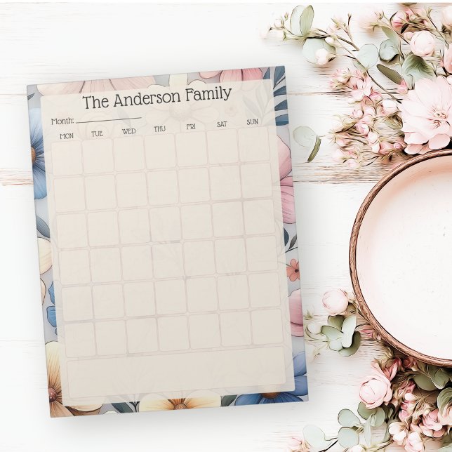 Cuaderno mensual de calendario floral personalizad (Subido por el creador)