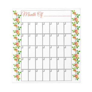 Cuaderno Mensual Flor de Naranja