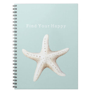 Cuaderno Menta Encuentra Tu Feliz Estrella de Mar Blanca