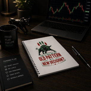 Cuaderno Mentalidad de negociación de toro de patrón antigu