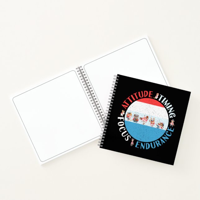 Cuaderno Mentalidad del jugador de béisbol - Azul blanco ro (Interior)