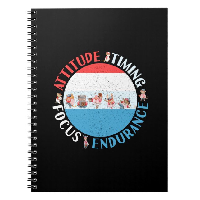 Cuaderno Mentalidad del jugador de béisbol - Azul blanco ro (Frente)