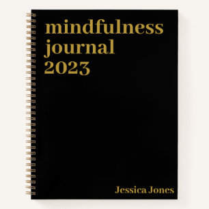 Cuaderno Mentalidad Negro Oro Minimalista Textos