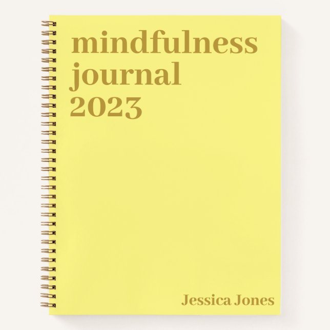 Cuaderno Mentalidad Oro Amarillo Minimalista Textos (Anverso)