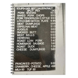 Cuaderno Menú de comida lituana polaca libro de recetas de