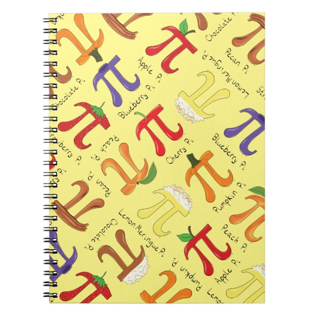 Cuaderno Menú del símbolo Pi Profesor de matemáticas lindo (Frente)