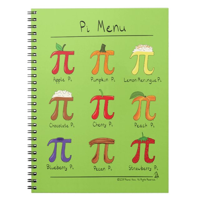Cuaderno Menú Símbolo Pi Maestra Cuta (Frente)