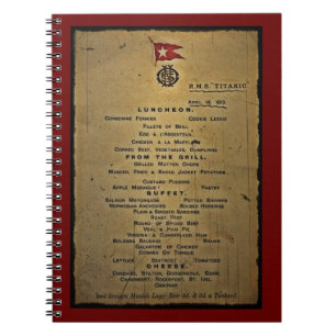 Cuaderno Menú Titanic