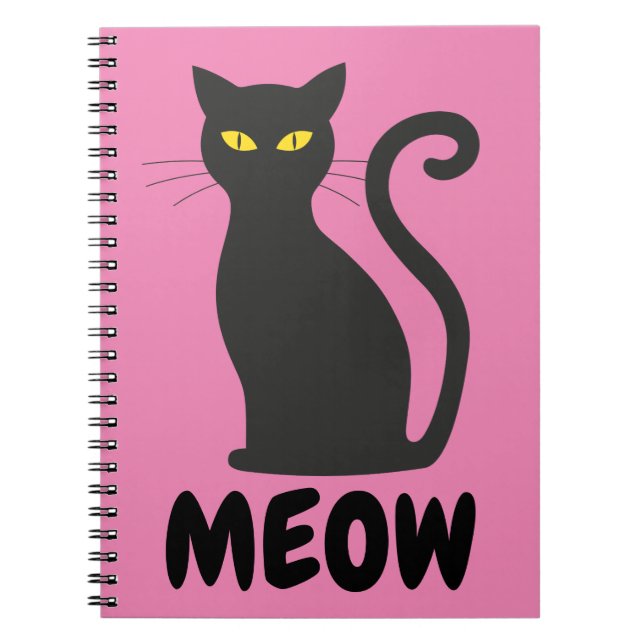CUADERNO MEOW BLACK CAT SPIRAL NOTEBOOK (Frente)