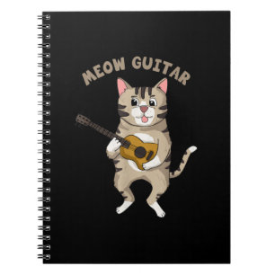 Cuaderno Meow Guitar Cute Cat Tocando Guitarra Graciosas Ki
