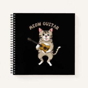 Cuaderno Meow Guitar Cute Cat Tocando Guitarra Graciosas Ki