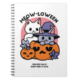 Cuaderno Meow-Loween - Diseño de felinos Halloween