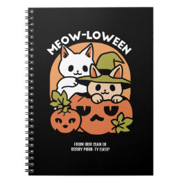 Cuaderno Meow-Loween - Diseño festivo de gatos de Halloween