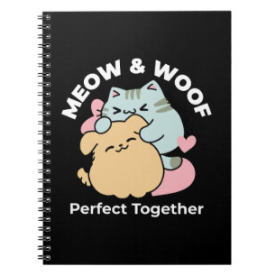 Cuaderno Meow & Woof Perfect Together: Gato y perro delicio