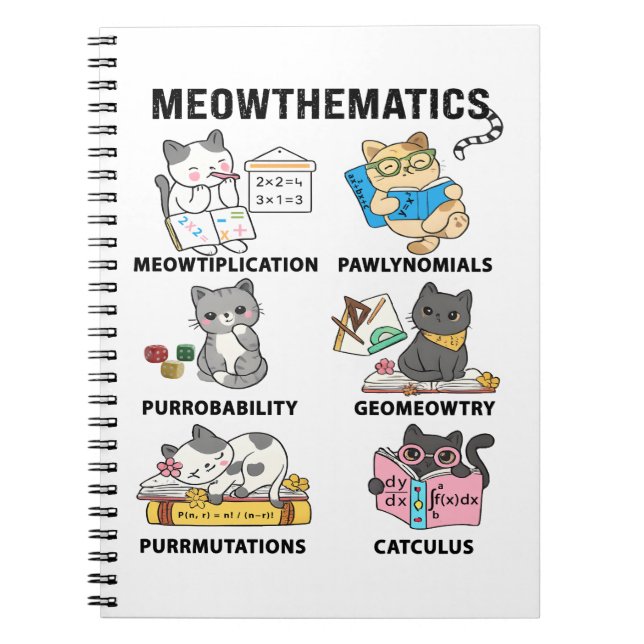 Cuaderno Meowthematics Funny Math Cat Puns For Math Lovers (Frente)