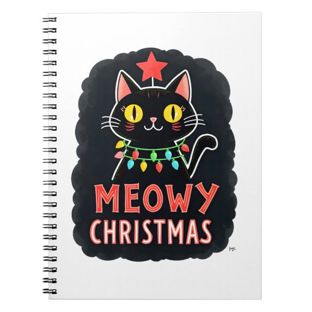 Cuaderno Meowy Catmas Cat Christmas Cute Kitten Cats Santa  (Frente)