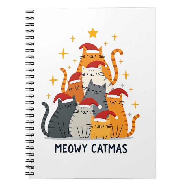 Cuaderno Meowy Catmas Cat Christmas Tree Xmas (4) (Frente)