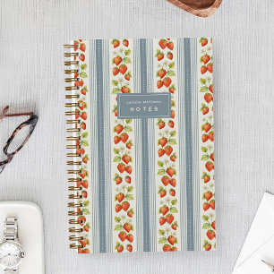 Cuaderno Mercado de Agricultores de Fresa Personalizado Azu