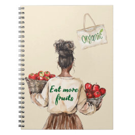 Cuaderno Mercado de agricultores negros orgánicos comen fru