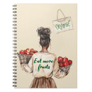 Cuaderno Mercado de agricultores negros orgánicos comen fru