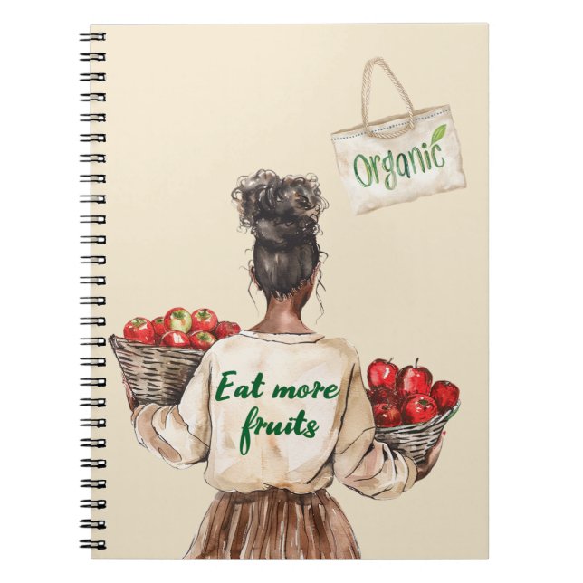 Cuaderno Mercado de agricultores negros orgánicos comen fru (Frente)