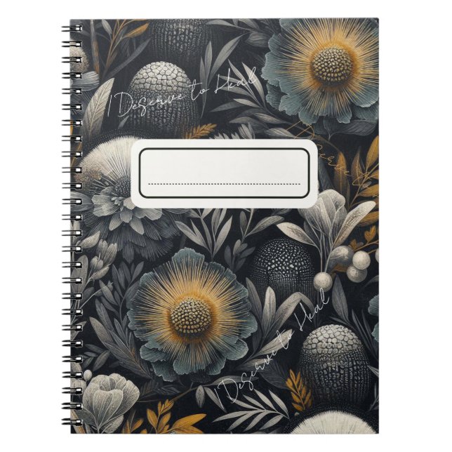 Cuaderno Merezco curar - Diseño Botánico Moody (Frente)