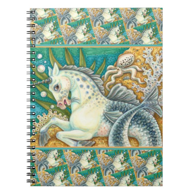 CUADERNO MERHORSE Y OCTOPUS BLANCO, CABALLO UNICORN FANTASY (Frente)