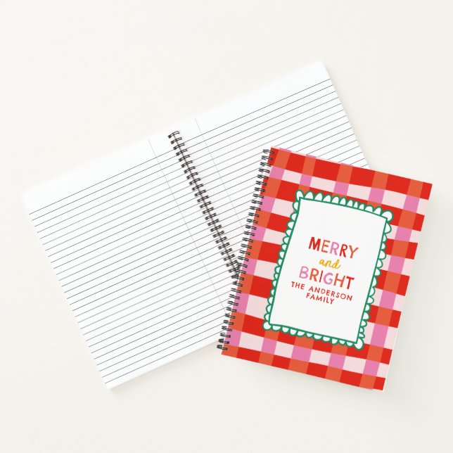 Cuaderno Merry and Bright Colorful Gingham nombre personali (Interior)