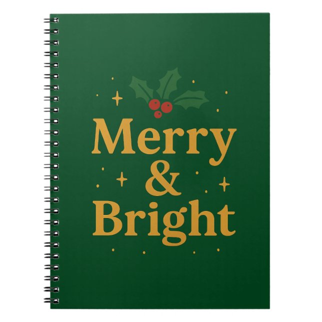 Cuaderno Merry & Bright Christmas Quote (Frente)