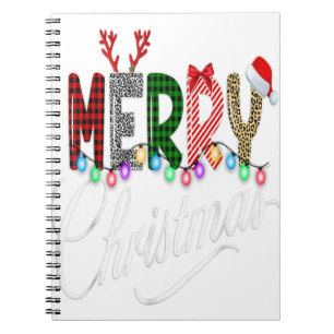 Cuaderno Merry Christmas Buffalo Truck Tree Red Plaid Leopa