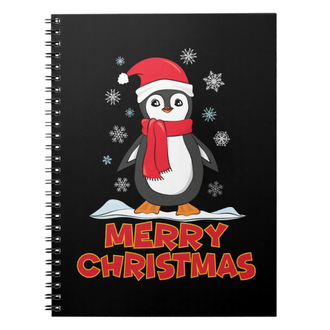 Cuaderno Merry Christmas Cute Penguin (Frente)