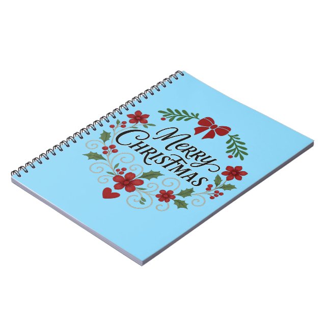 Cuaderno Merry Christmas Floral Wreath Notebook (Lado Izquierdo)
