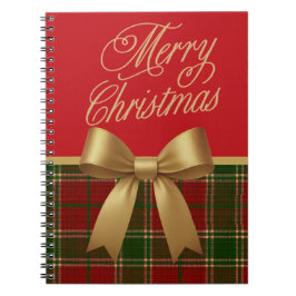 Cuaderno Merry Christmas Plaid Spiral Notebook