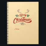 Cuaderno Merry Christmas Vintage Design | Rojo y Verde<br><div class="desc">Merry Christmas Vintage Design | Rojo y Verde</div>