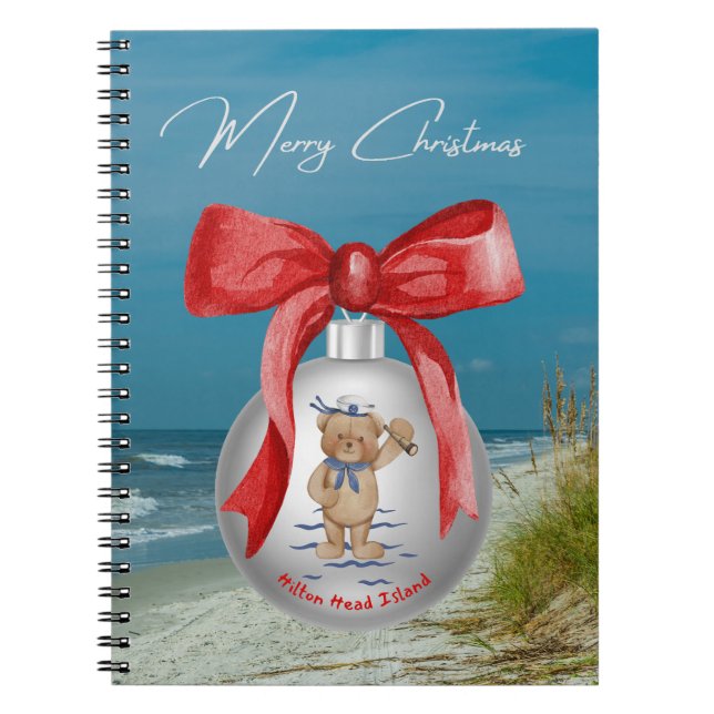 Cuaderno Merry Coastal Navidades Hilton Head Island Beach (Frente)